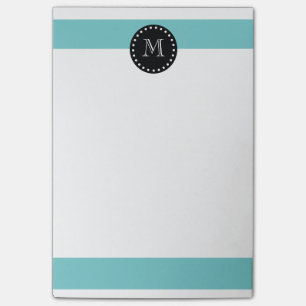 Mönster för krickavitrandar, svart Monogram Post-it Block