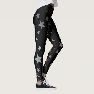 Mönster för kromsilverstjärna leggings