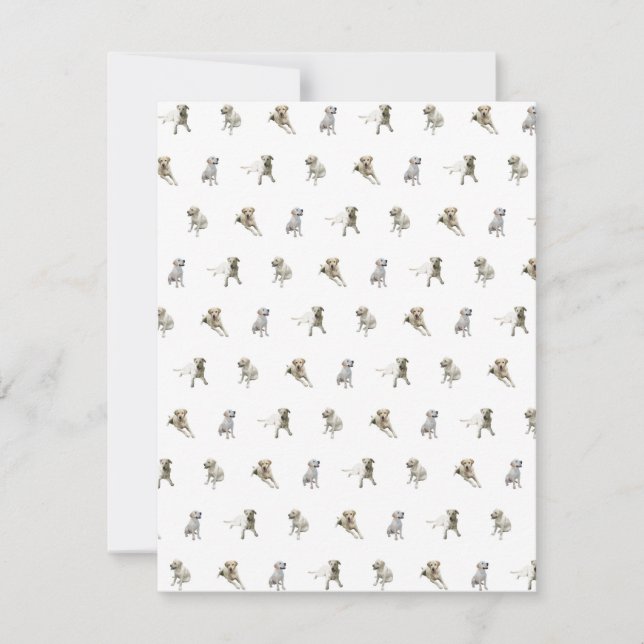 Mönster för Labrador Retriever (vit) Tack Kort (Framsida)