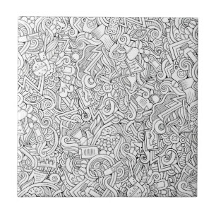 Mönster för läkarundersökning B&W Kakelplatta