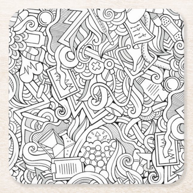 Mönster för läkarundersökning B&W Underlägg Papper Kvadrat (Framsidan)