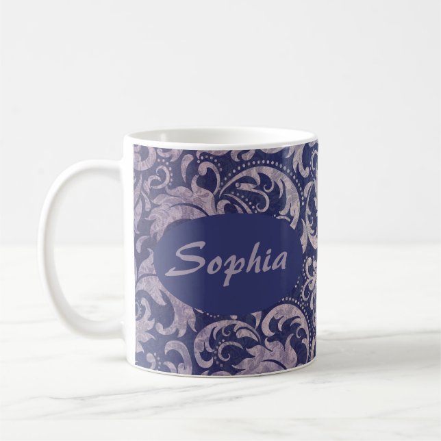 Mönster för Lila av elegantens Vintage Kaffemugg (Vänster)