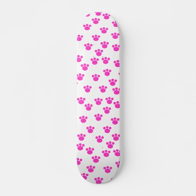 Mönster för Ljus Rosa och vit färg. Mini Skateboard Bräda 18,5 Cm (Framsida)