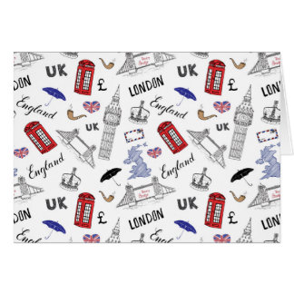 Mönster för London stadsklotter Hälsningskort