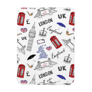 Mönster för London stadsklotter Magnet