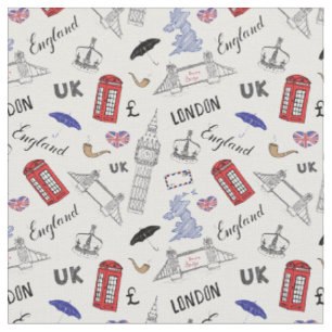 Mönster för London stadsklotter Tyg
