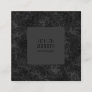 Mönster för lyxfärgad monokrom Blommigt Fyrkantigt Visitkort