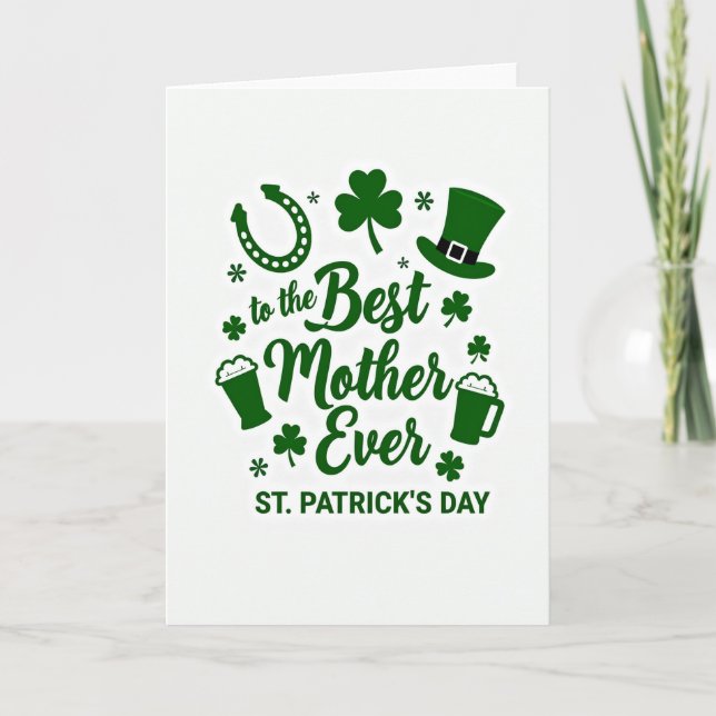 Mönster för mamman i Shamrock-form Kort (Framsida)