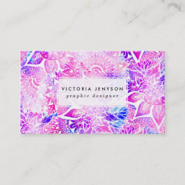 Mönster för mandala för boho för lilablåtthenna visitkort