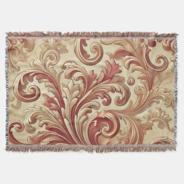 Mönster för Mjuka röda och Guld Filt (Framsidan)