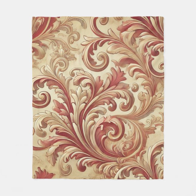 Mönster för Mjuka röda och Guld Fleecefilt (Framsidan)