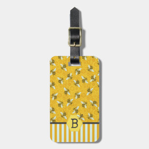 Mönster för Monogram för Honeybeehonungskakahumla Bagagebricka
