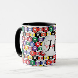 Mönster för Monogrambiljardboll Mugg