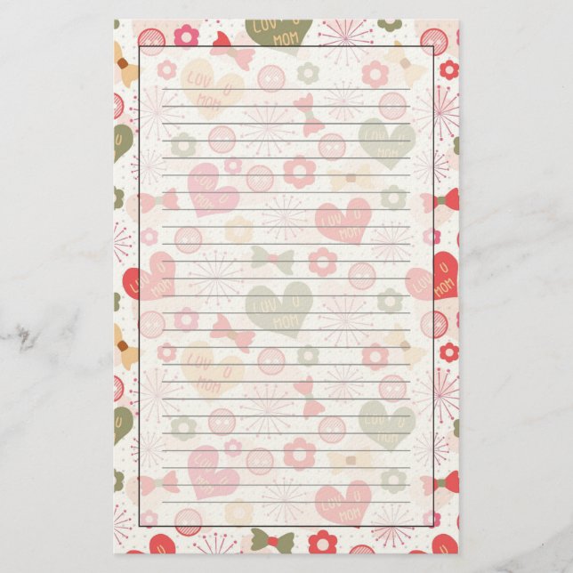 Mönster för mors dag brevpapper (Framsida)