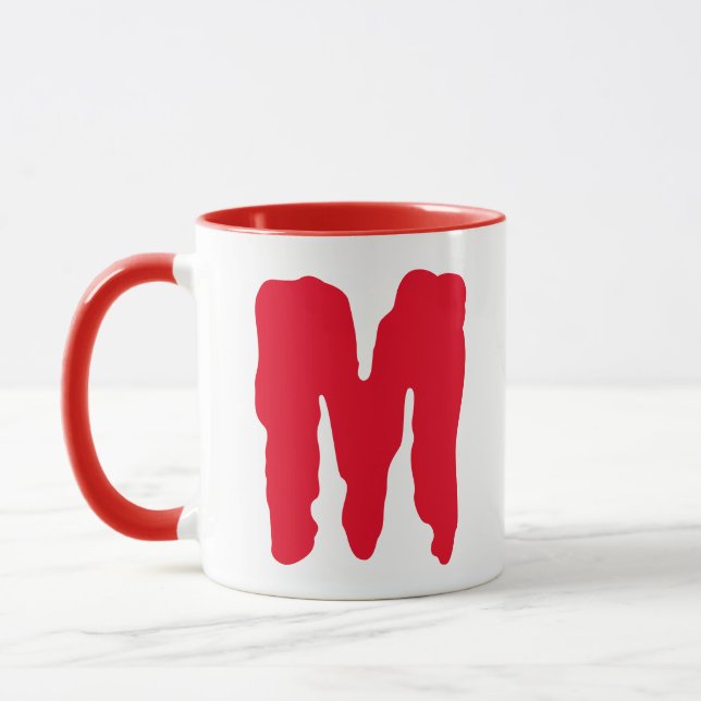 Monster för Mugg Initialer Red Monogram Brev (Vänster)