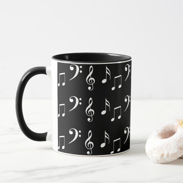 Mönster för musiknoter mugg (Med munk)