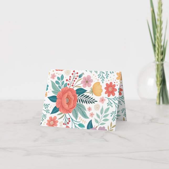 Mönster för övertryckning av skarp Blommigt Tack Kort (Framsida)