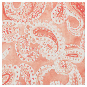 Mönster för PAISLEY PARTYBoho orange vattenfärg Tyg