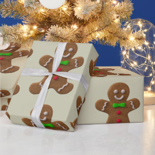Mönster för pepparkaksgubbar presentpapper