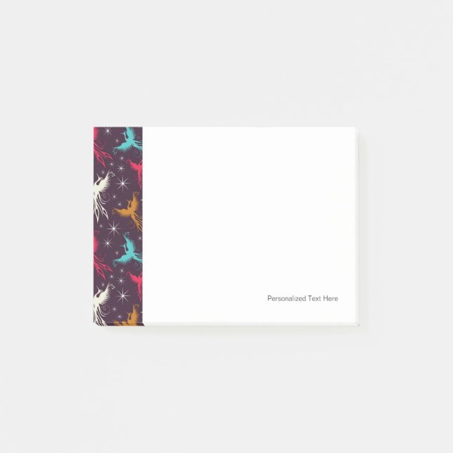 Mönster för Phoenix fågelfigur Post-it Block (Framsida)