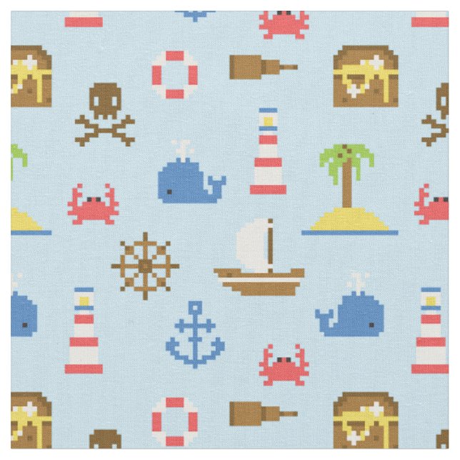Mönster för PIXELhavskonst Tyg (Närbild)