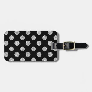 Mönster för polka dots för Fauxsilverglitter på Bagagebricka