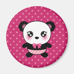 Mönster för polka dots för gullig babyPandabjö Magnet