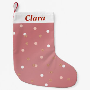 mönster för polka dots för rosa guld- glitter f liten julstrumpa