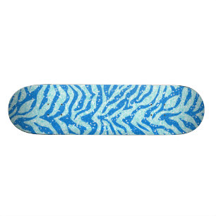 Mönster för rand för sebra för blåttglittertryck skateboard bräda 19,5 cm