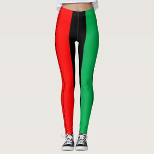 Mönster för randar för grönt för svart för K Leggings