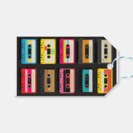 Mönster för retro kassettband – gammal musik presentetikett