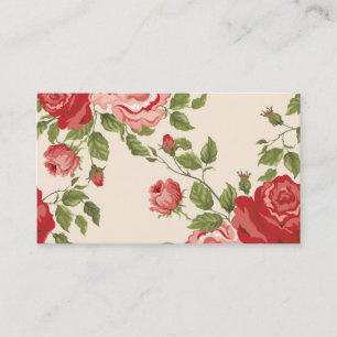 Mönster för rosa ros för shabby chicvintage visitkort
