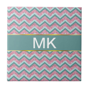 Mönster för rosaglittersicksack kakelplatta