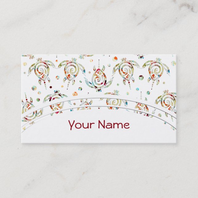 Mönster för Shamanic havssköldpaddor + din backgr. Visitkort (Framsida)