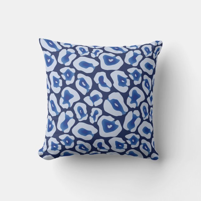 Mönster för Shibori blåttLeopard Kudde (Framsida)