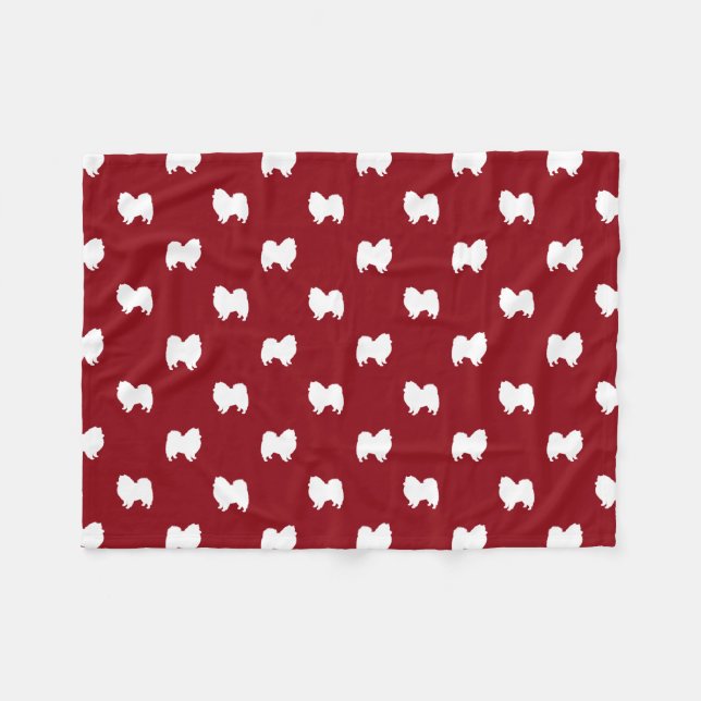 Mönster för Silhouettes för amerikaneskimåhund Fleecefilt (Framsidan (Horisontell))