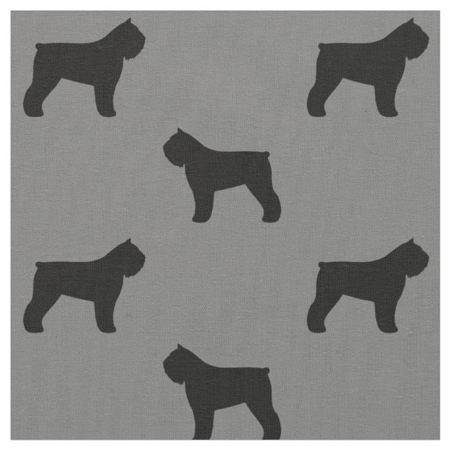 Mönster för Silhouettes för Bouvier des Flandres Tyg (Närbild)