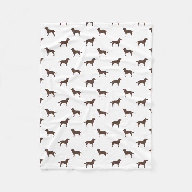 Mönster för Silhouettes för chokladLabrador Fleecefilt (Framsidan)