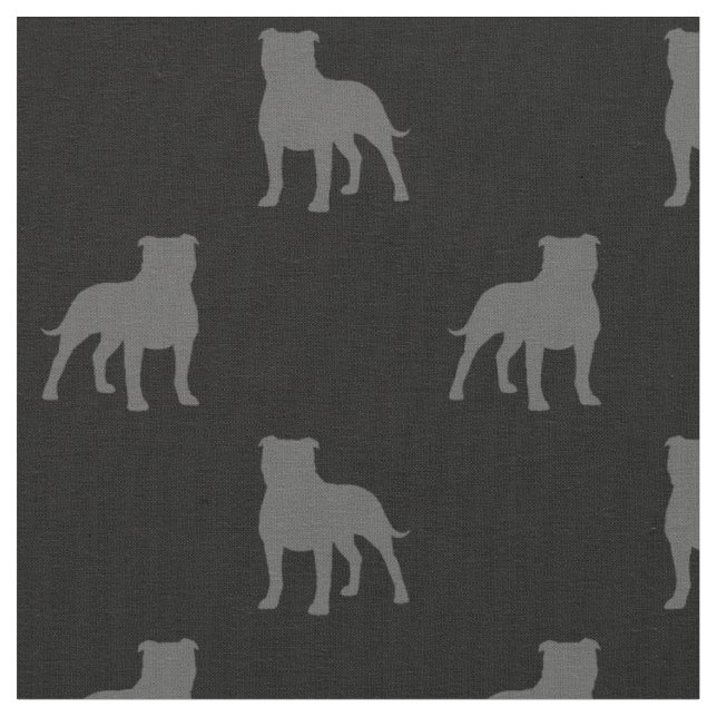 Mönster för Silhouettes för hund för Staffordshire Tyg (Närbild)
