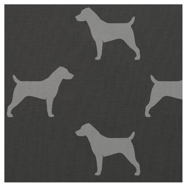 Mönster för Silhouettes för jackRussell Terrier Tyg (Närbild)