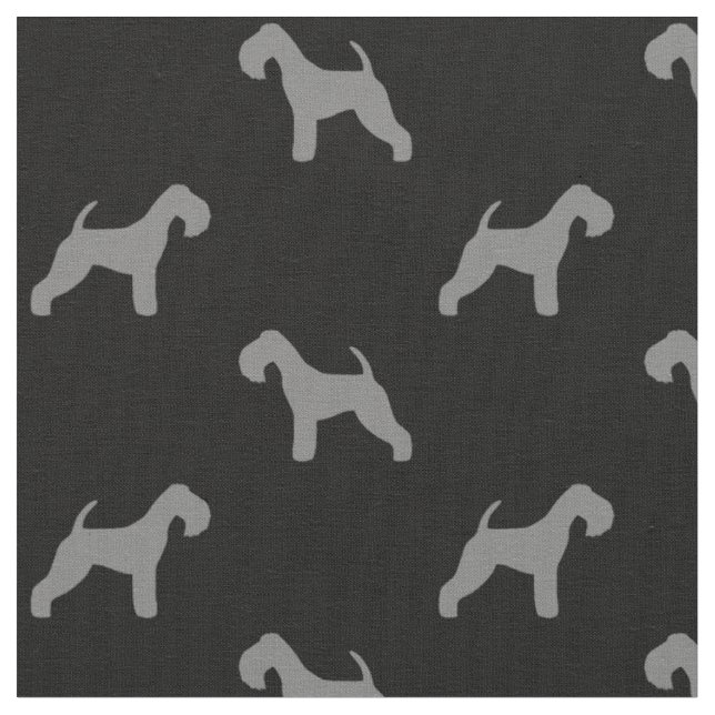 Mönster för Silhouettes för Lakeland Terrier Tyg (Närbild)