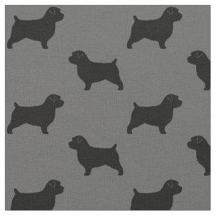 Mönster för Silhouettes för Norfolk Terrier Tyg