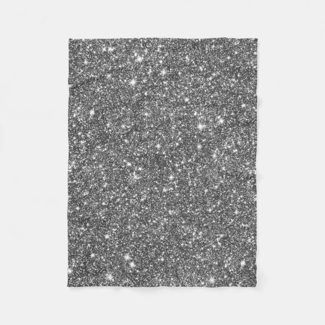 Mönster för silverFauxglitter flickaktigt Fleecefilt (Framsidan)