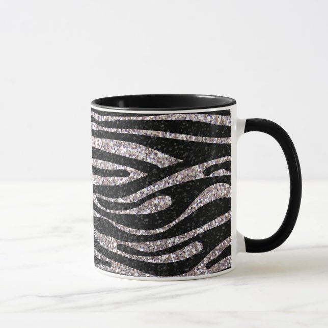 Mönster för silversebrarand (fauxglitter som mugg (Höger)