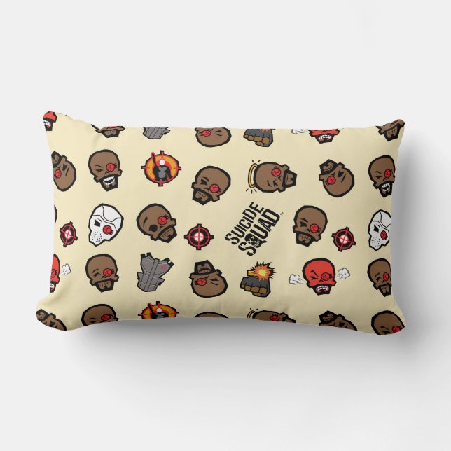 Mönster för självmordSquad | Deadshot Emoji Lumbarkudde (Framsida)