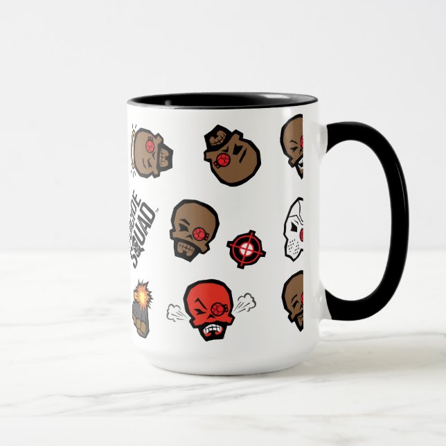 Mönster för självmordSquad | Deadshot Emoji Mugg (Höger)