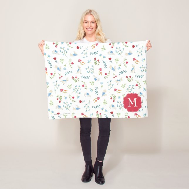 Mönster för skog för vattenfärg för Peter kanin | Fleecefilt (På plats)