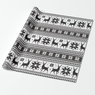 Mönster för Snowflake för svart för vinterjulh Presentpapper