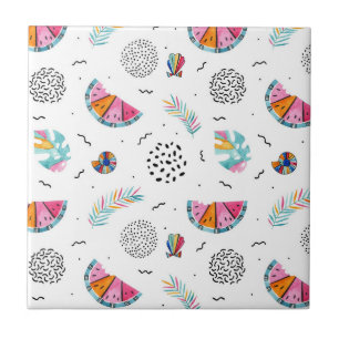 Mönster för sommar för Memphis stil tropiskt Kakelplatta