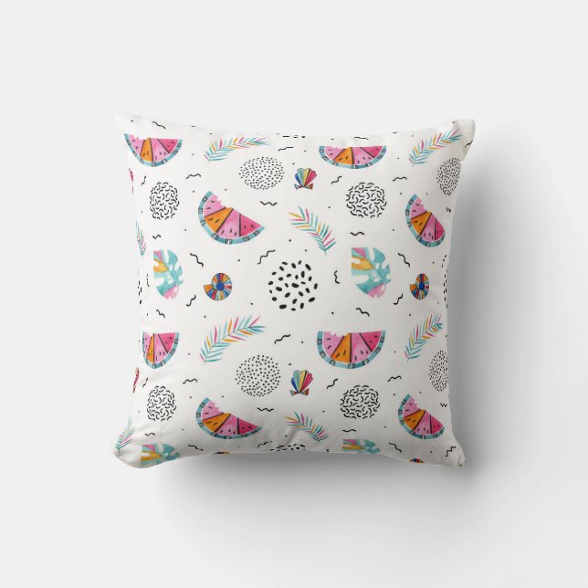 Mönster för sommar för Memphis stil tropiskt Kudde (Framsida)